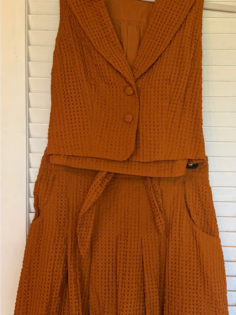 Anthropologie Maeve Two-Piece Set in Warm Rust